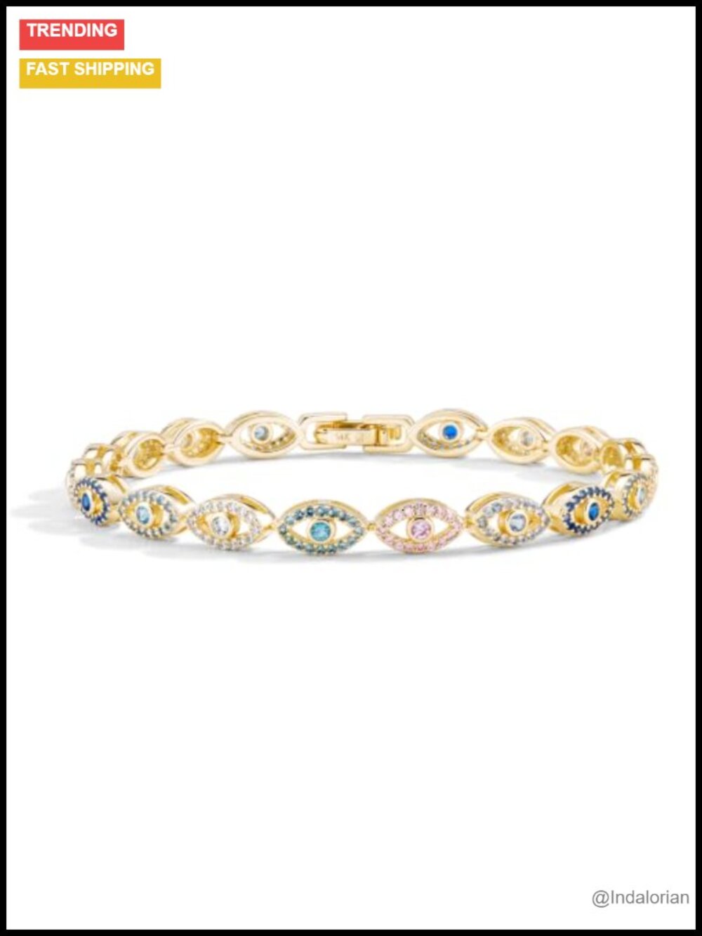 14k Gold Filled Evil Eye Bracelet Tarnish Resistant